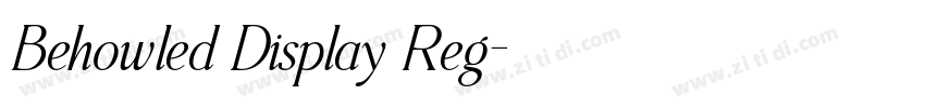 Behowled Display Reg字体转换 Behowled Display Reg字体转换